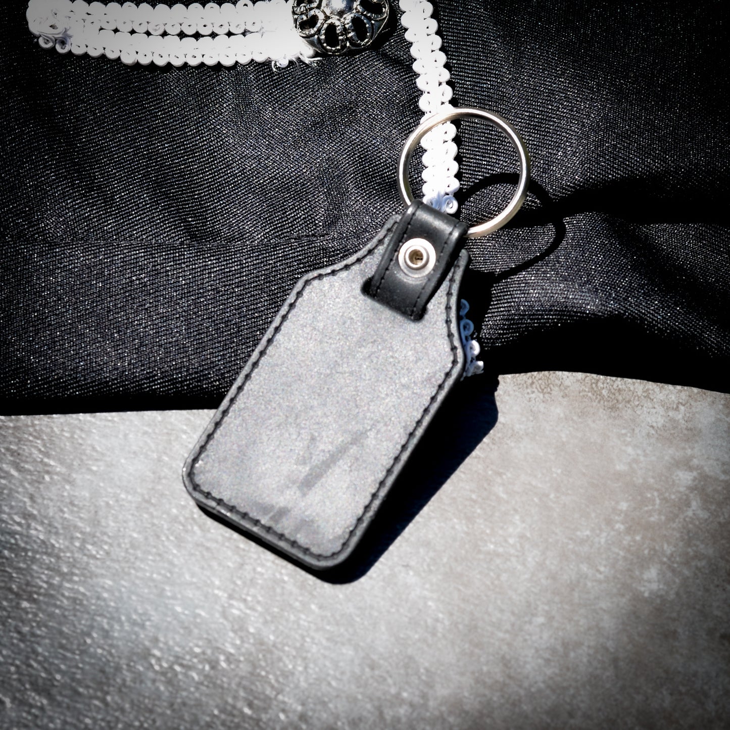 Blackbeard Spice Co Leather & Metal Rectangular Key Chain Keychain Fob