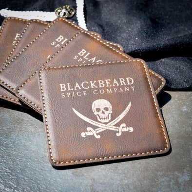 Blackbeard's Spice Leather Coasters - Set of 6