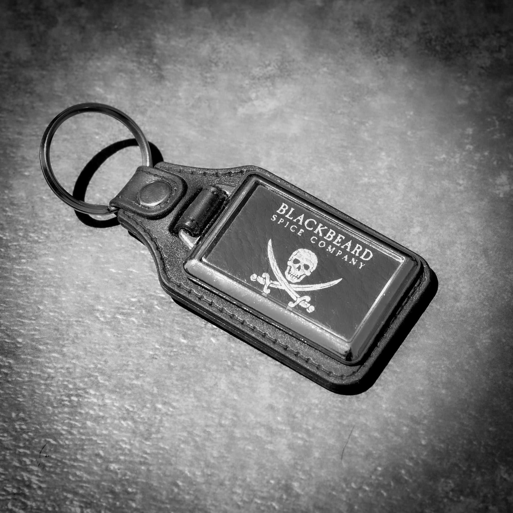 Blackbeard Spice Co Leather & Metal Rectangular Key Chain Keychain Fob ...